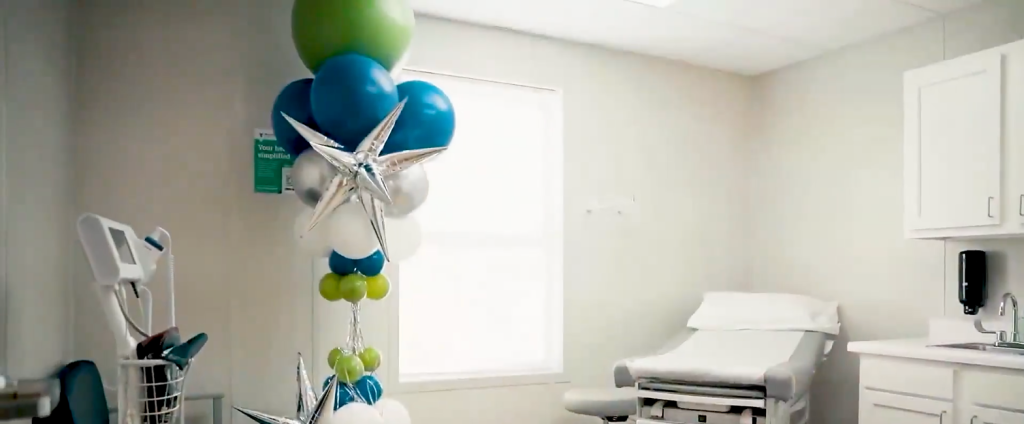 Exam room inside the Dot Foods Family Health Center