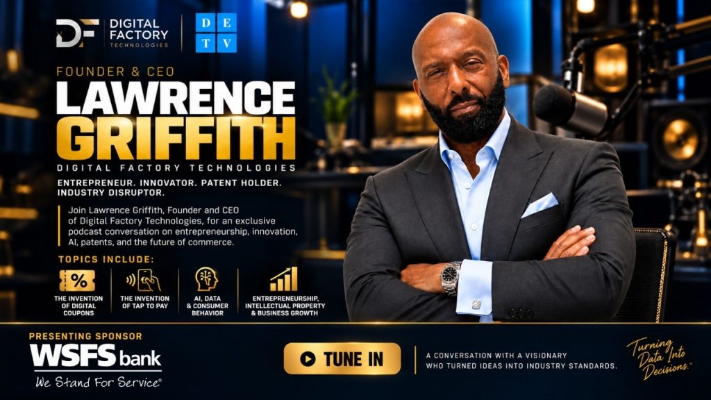 Lawrence Griffith, Founder and CEO of Digital Factory Technologies, on DETV discussing AI and the future of commerce