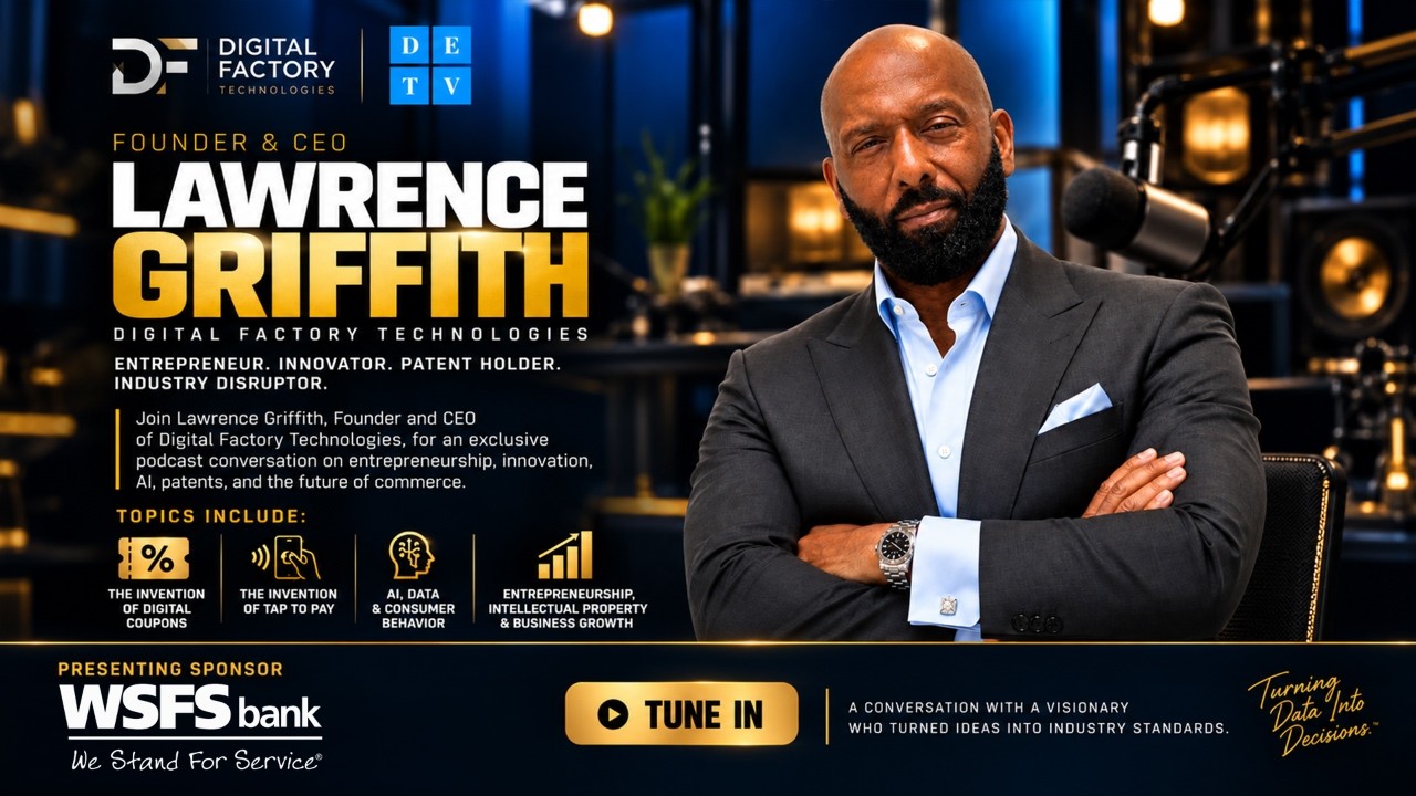 Lawrence Griffith, Founder and CEO of Digital Factory Technologies, on DETV discussing AI and the future of commerce